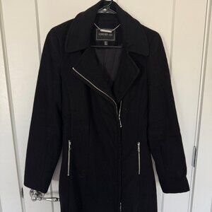 Forever New black winter zip coat | size 10 AUS